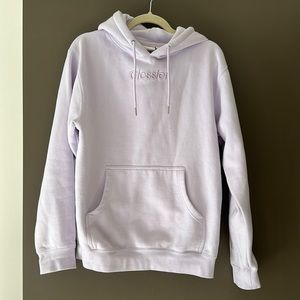 Glossier Embroidered Lavender Hoodie | Size: Small
